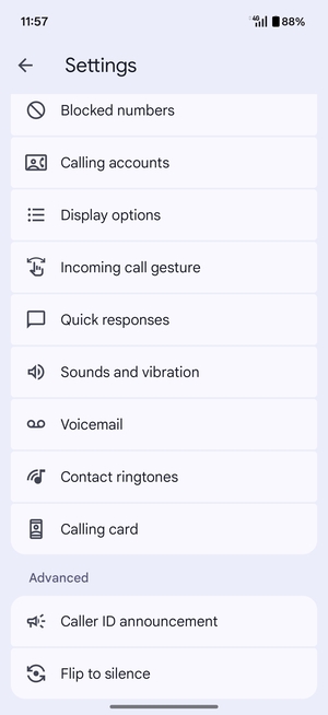 Scroll to and select Voicemail