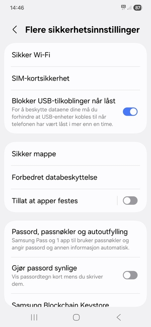 Velg SIM-kortsikkerhet