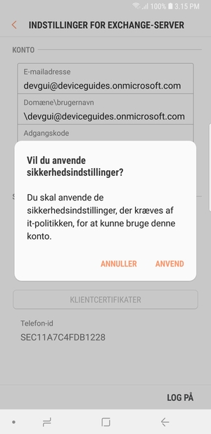 Vælg ANVEND