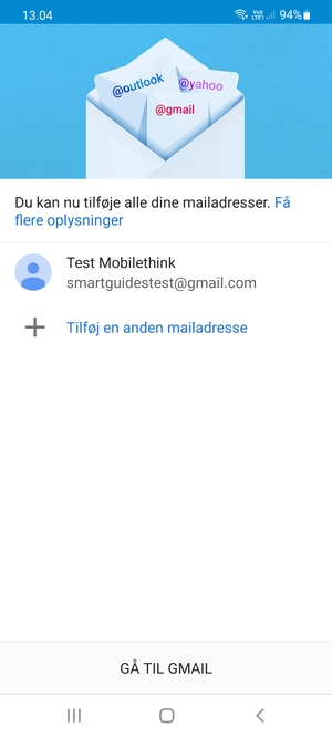 Vælg GÅ TIL GMAIL