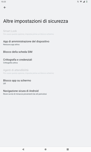 Seleziona Blocco della scheda SIM
