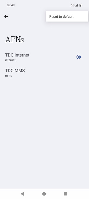 Select Reset to default