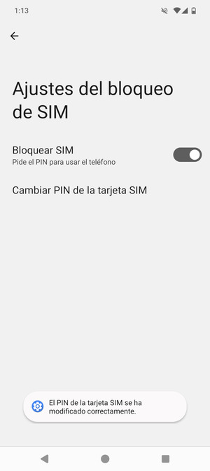 Su PIN de la tarjeta SIM ha sido cambiado