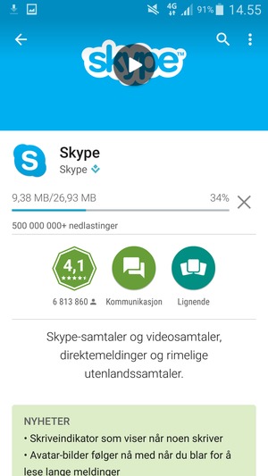 Vent til installasjonen er ferdig