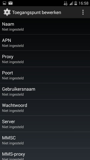 Voer internetgegevens in