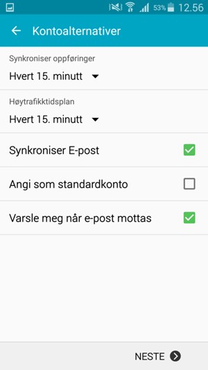 Velg NESTE
