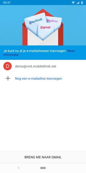 Selecteer BRENG ME NAAR GMAIL