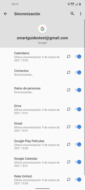 Su información será sincronizada