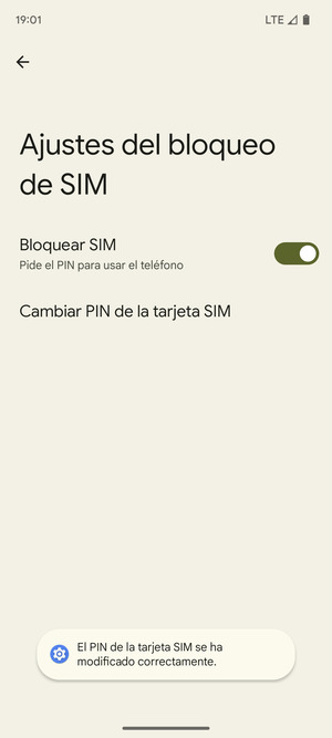 Su PIN de la tarjeta SIM ha sido cambiado