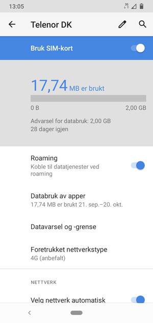 Slå Roaming på eller av