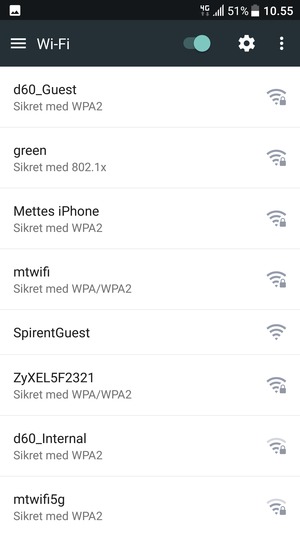 Vælg det trådløse netværk, du ønsker at oprette forbindelse til