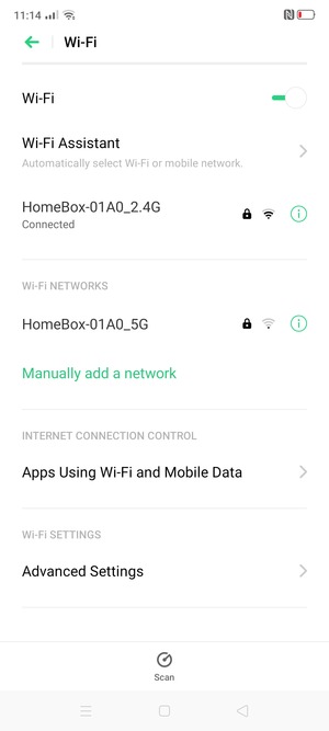 You are now connected to the Wi-Fi network