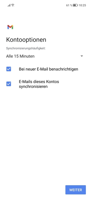 Wählen Sie WEITER