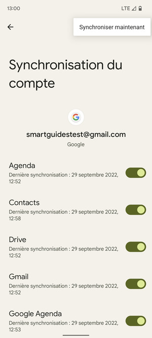 Sélectionnez Synchroniser maintenant