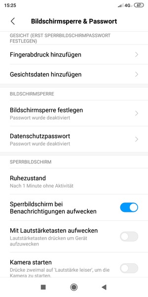 Wählen Sie Bildschirmsperre festlegen