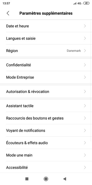 Sélectionnez Confidentialité