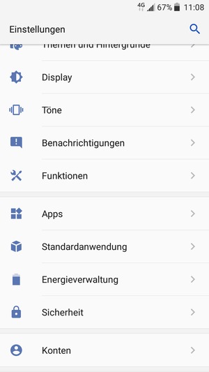 Scrollen Sie und wählen Sie Energieverwaltung