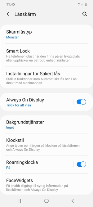 Din telefon är nu säkrad med ett skärmlås
