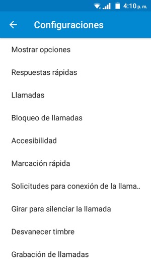 Seleccione Llamadas