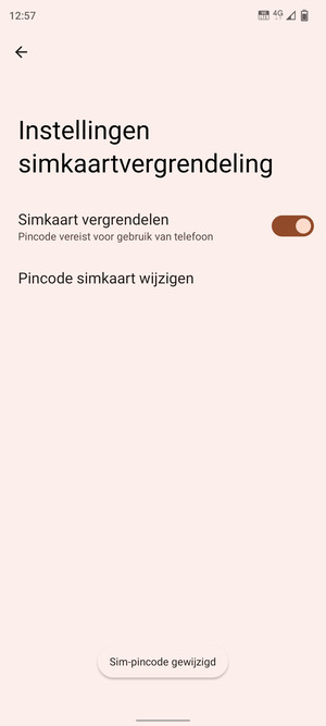 Uw Sim-pincode is gewijzigd