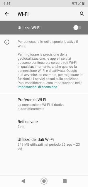 Attiva Utilizza Wi-Fi