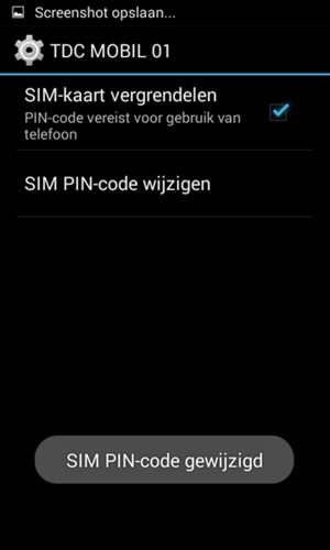Uw SIM PIN-code is gewijzigd