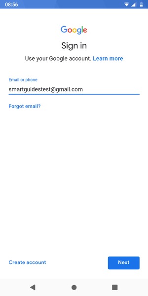 Enter your Gmail address and select Next