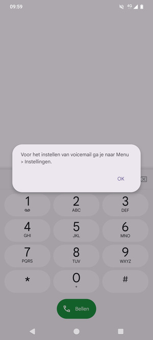 Als uw voicemail niet geïnstalleerd is, selecteert u OK