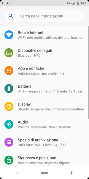 Seleziona Rete e Internet