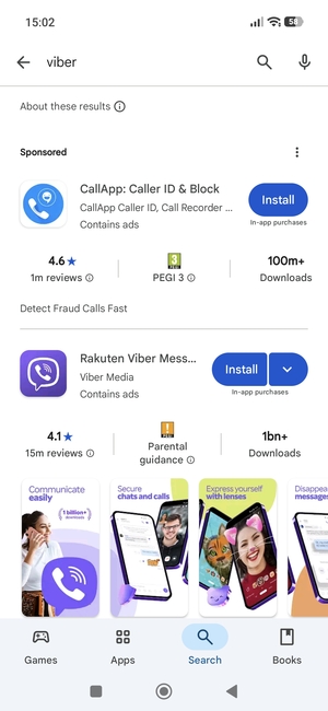 Select the app