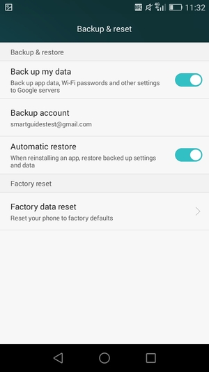 Select Backup account