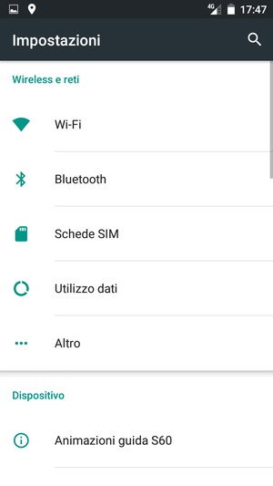 Seleziona Wi-Fi