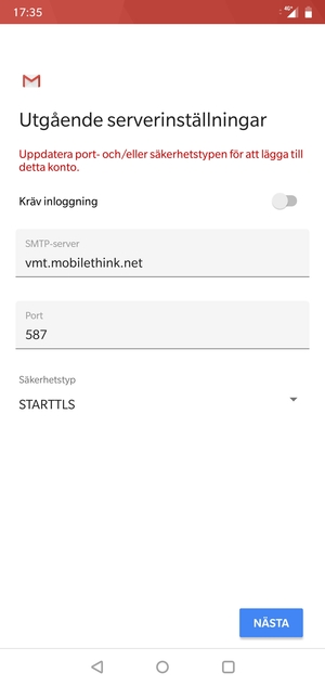 Välj Säkerhetstyp