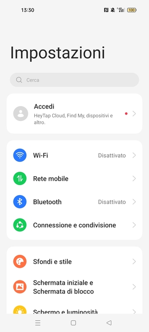 Seleziona Rete mobile