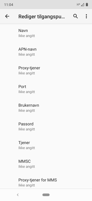 Skriv inn internett-informasjon