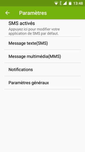 Sélectionnez Message texte(SMS)