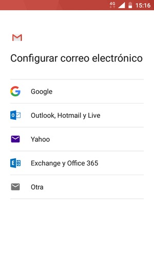 Seleccione Exchange y Office 365