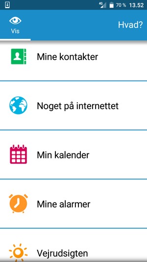 Scroll til og vælg Mine kontakter