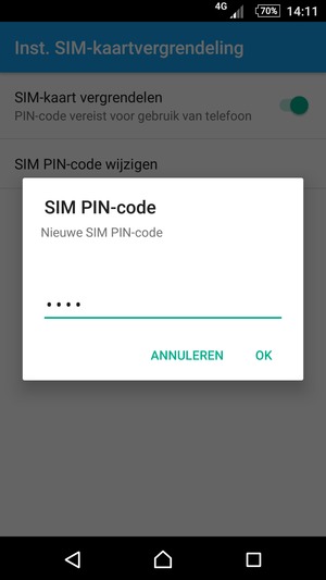 Voer uw Nieuwe SIM PIN-code in en selecteer OK