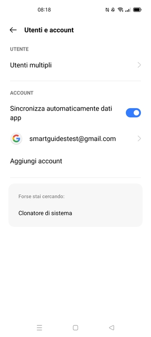 Seleziona il tuo account Google