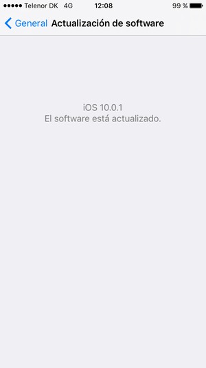 Si su iPhone está actualizado, verá la siguiente pantalla.