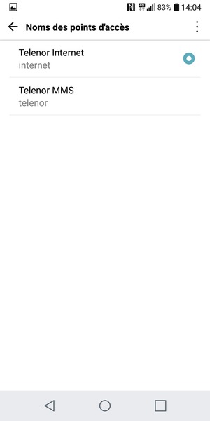 Sélectionnez le bouton du Menu