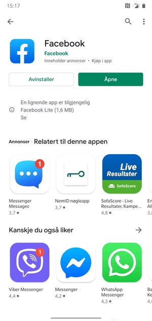 Velg Åpne