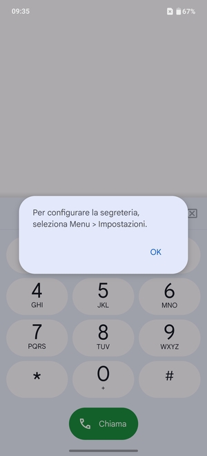 Se la segreteria telefonica non è configurata, seleziona OK