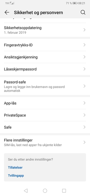 Bla til og velg Flere innstillinger