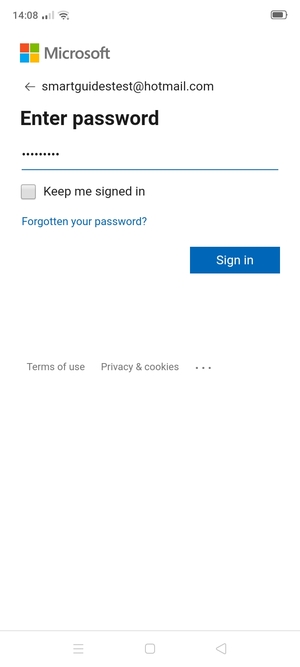 Enter your password and select Sign in