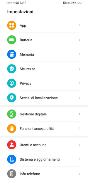 Scorri e seleziona Sicurezza