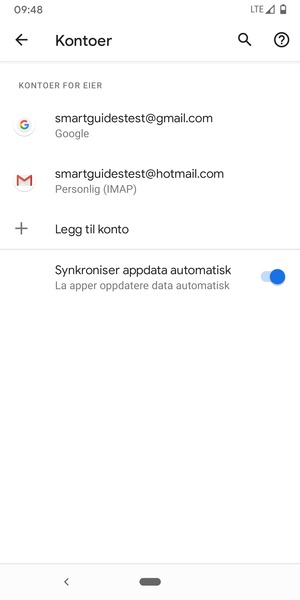 Velg din Google-konto