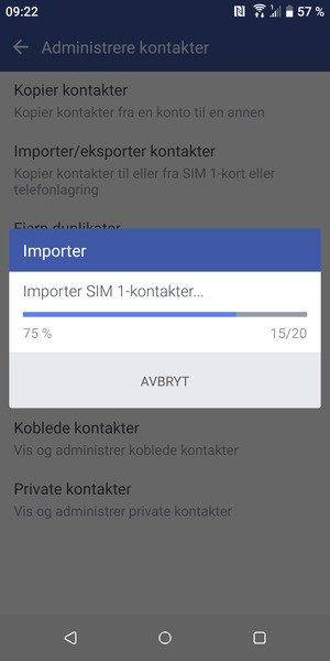 Kontaktene dine blir lagret på din Google-konto og lagret på telefonen din neste gang Google synkroniseres.
