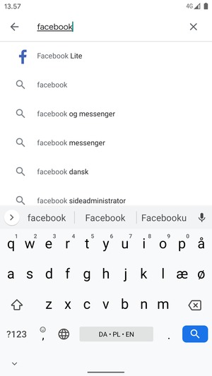 Indtast navnet på appen og vælg Søg
